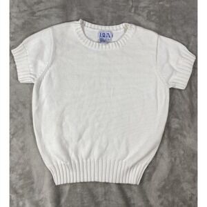 Vintage BFA Classics Sweater Shirt Womens Medium White Cottagecore Crew Neck 80s